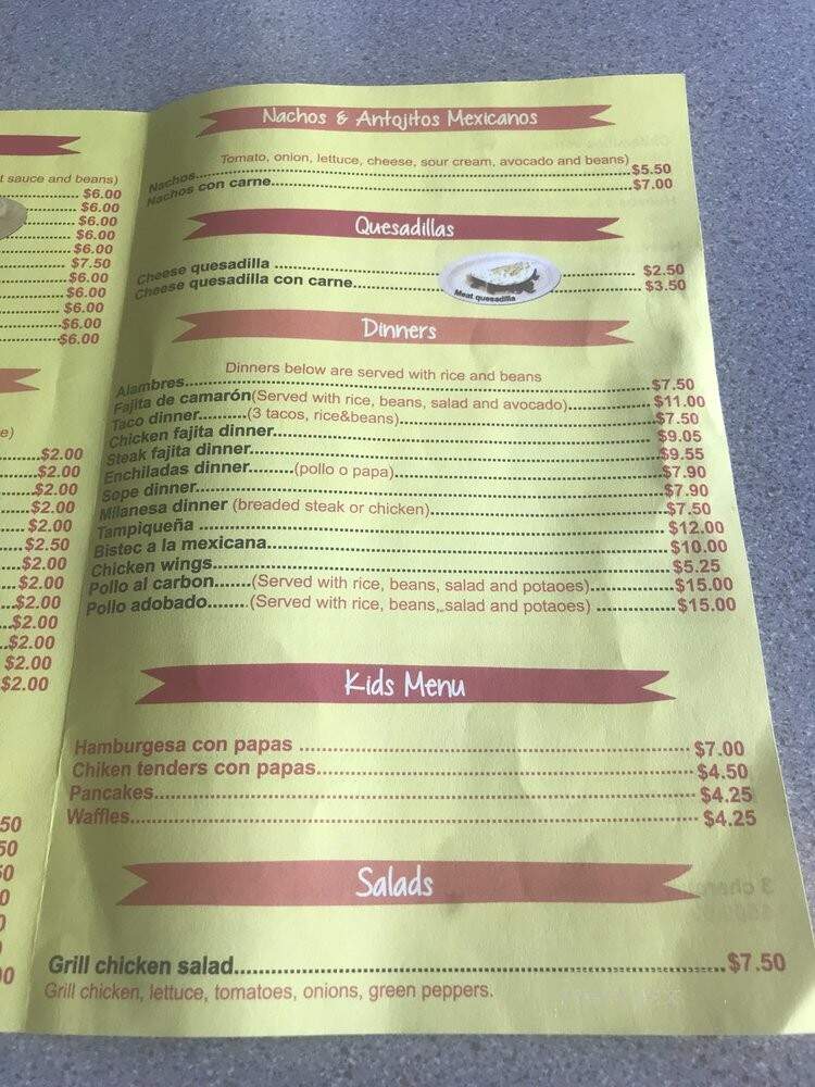 Taqueria El Compa - Villa Park, IL menu_pic