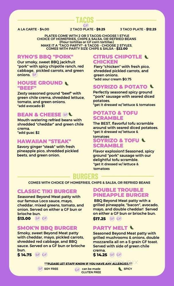 Tiki Loco Deep Ellum - Dallas, TX menu_pic