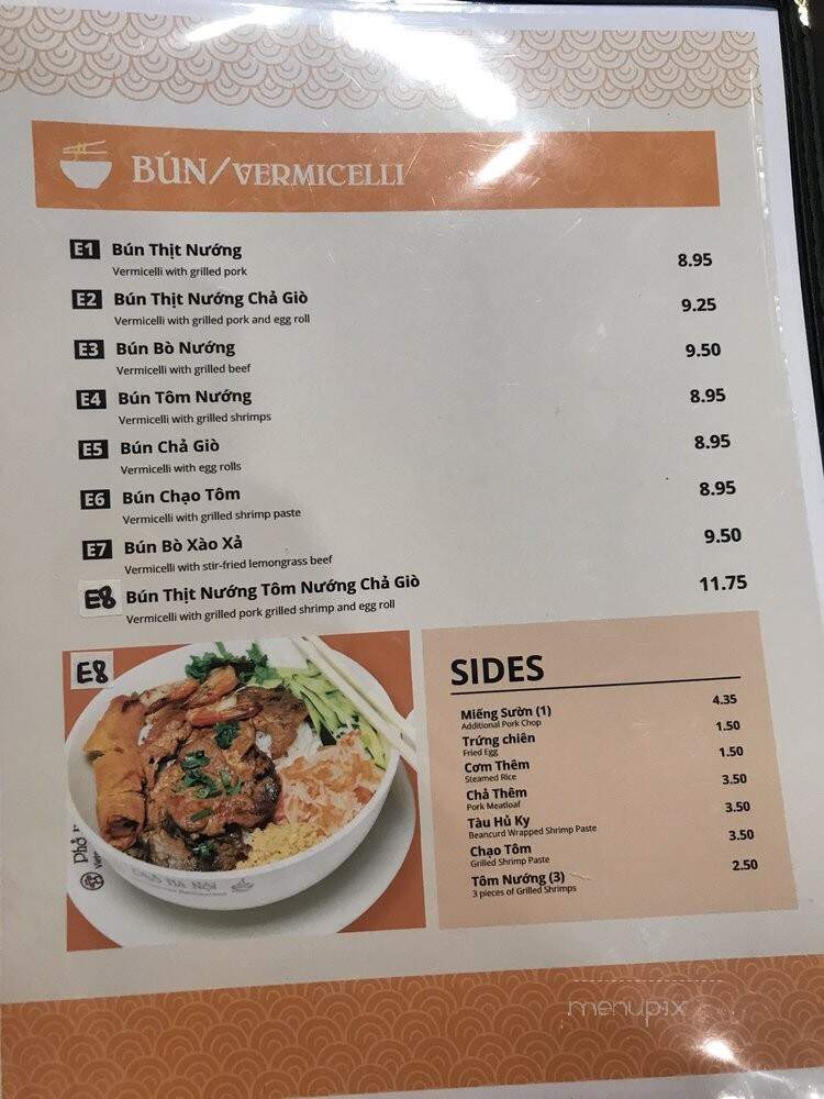 Pho Hanoi Vietnamese Restaurant - La Verne, CA menu_pic