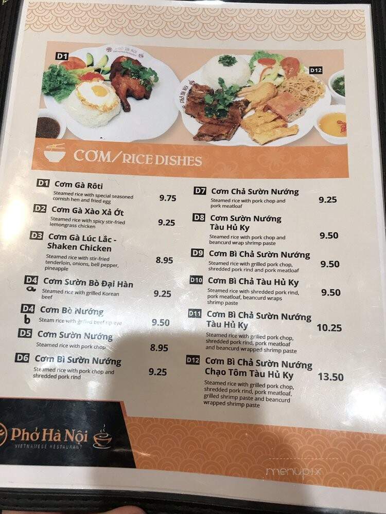 Pho Hanoi Vietnamese Restaurant - La Verne, CA menu_pic