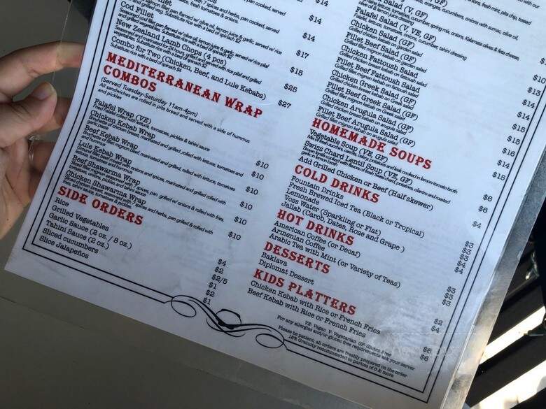 The Diplomat Bar & Grill - Rancho Cucamonga, CA menu_pic