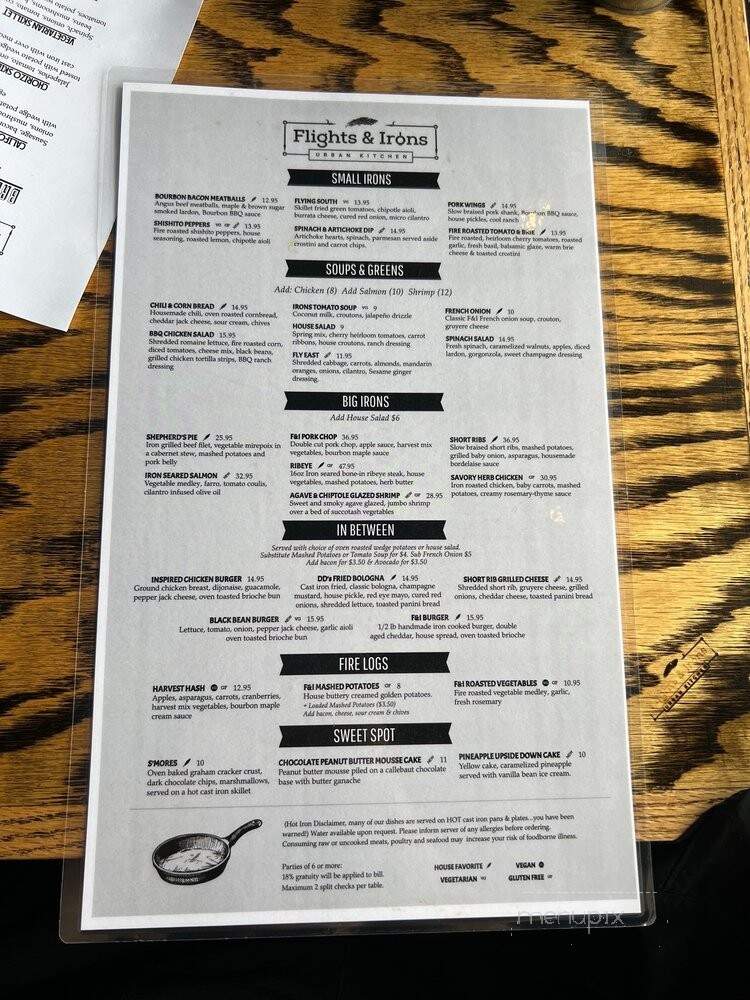 Flights & Irons Urban Kitchen - San Clemente, CA menu_pic
