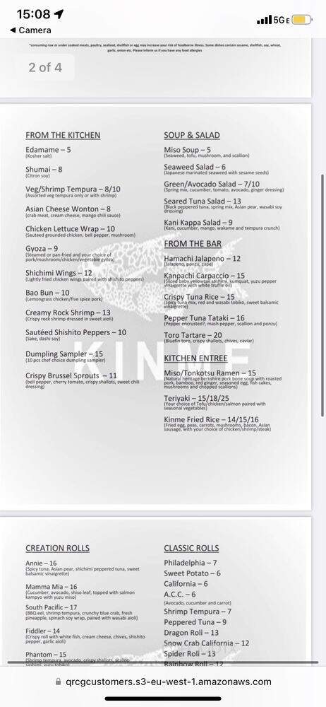 Kinme - Philadelphia, PA menu_pic