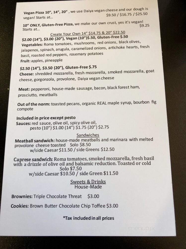Wicked Pies Pizzeria - Olympia, WA menu_pic