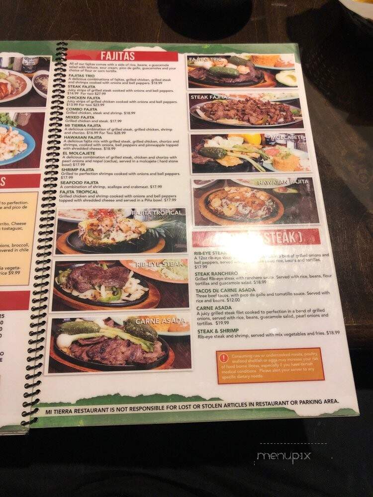 Mi Tierra Mexican Restaurant - Louisville, KY menu_pic
