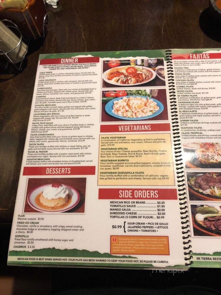 Mi Tierra Mexican Restaurant - Louisville, KY menu_pic