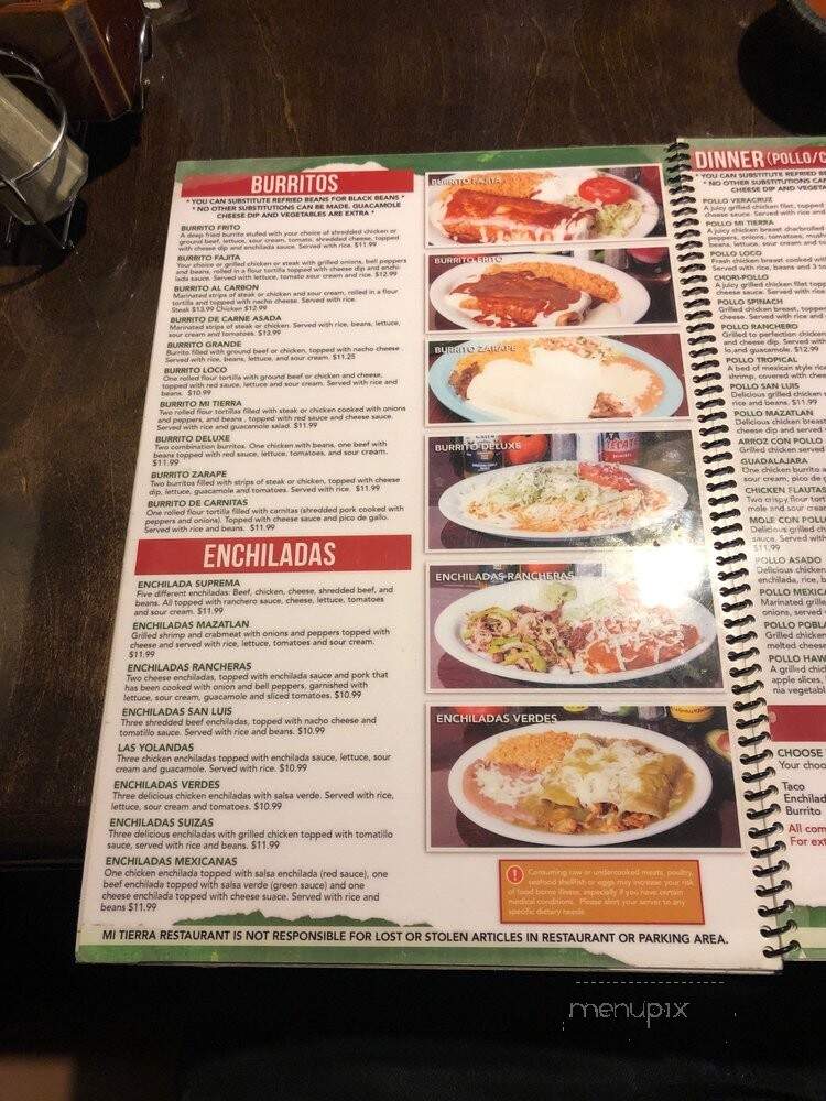 Mi Tierra Mexican Restaurant - Louisville, KY menu_pic