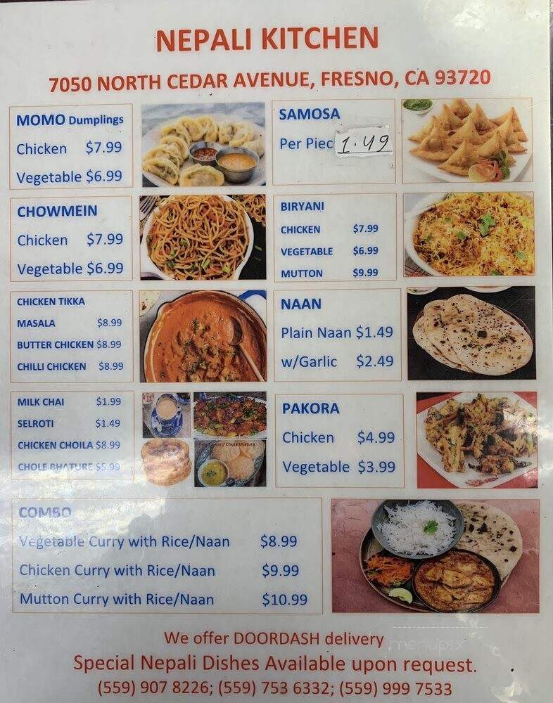 Samosa Hut - Fresno, CA menu_pic