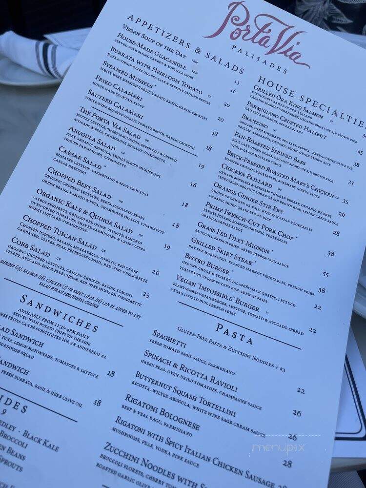 Porta Via Palisades - Los Angeles, CA menu_pic