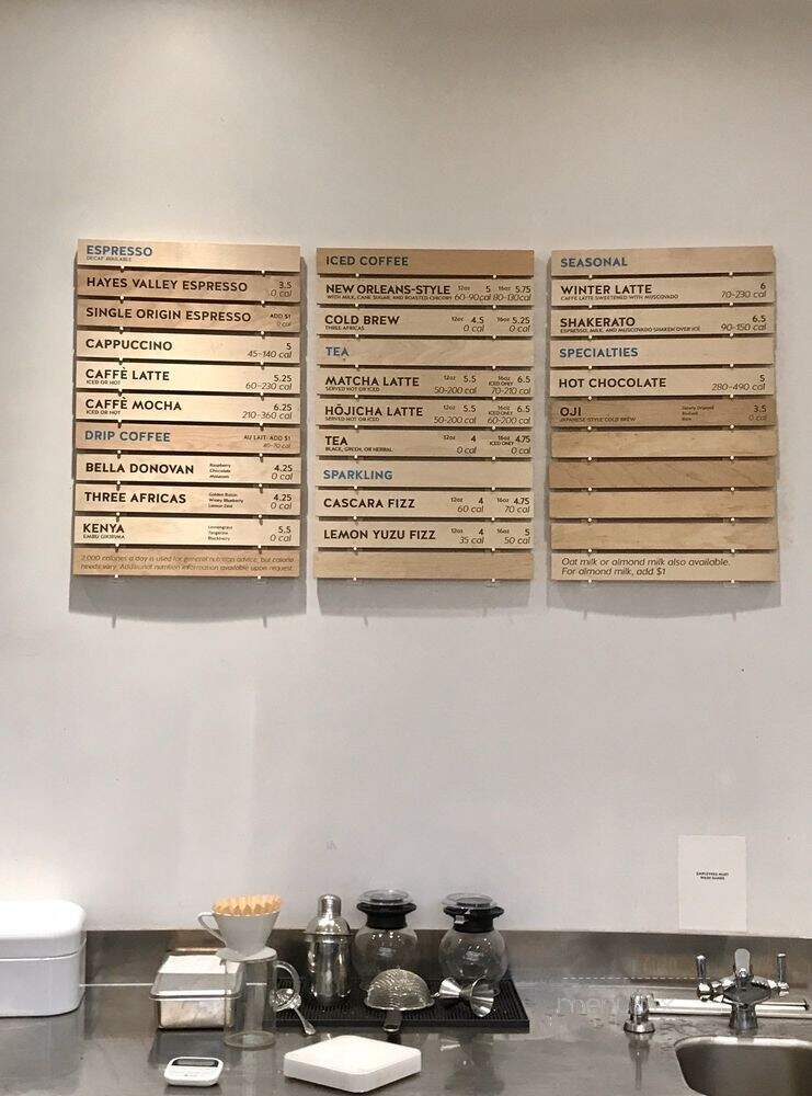 Blue Bottle Coffee - Brooklyn, NY menu_pic