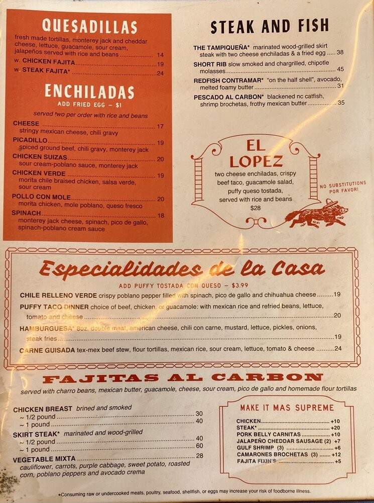 Superica - Houston, TX menu_pic