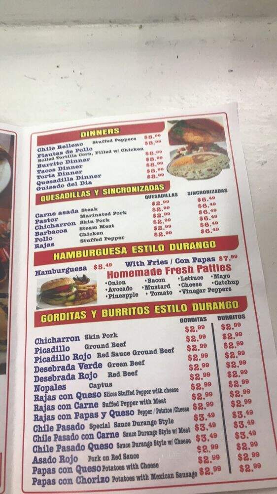 Tacos Castillo - Chicago, IL menu_pic