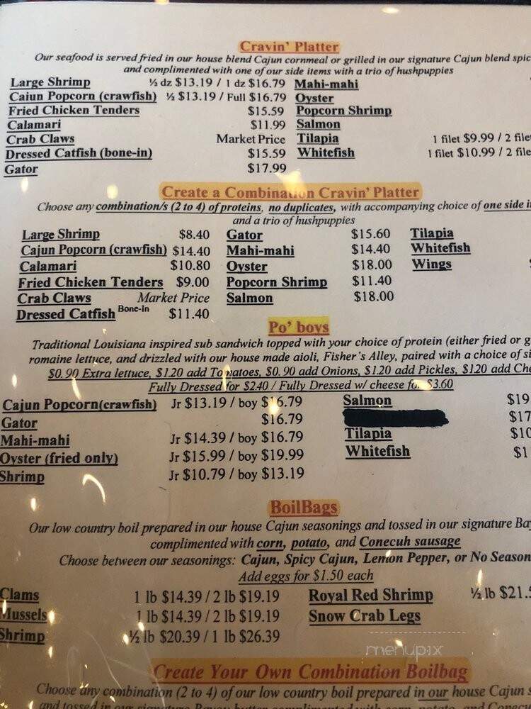 The Seafood Bistro - Montgomery, AL menu_pic