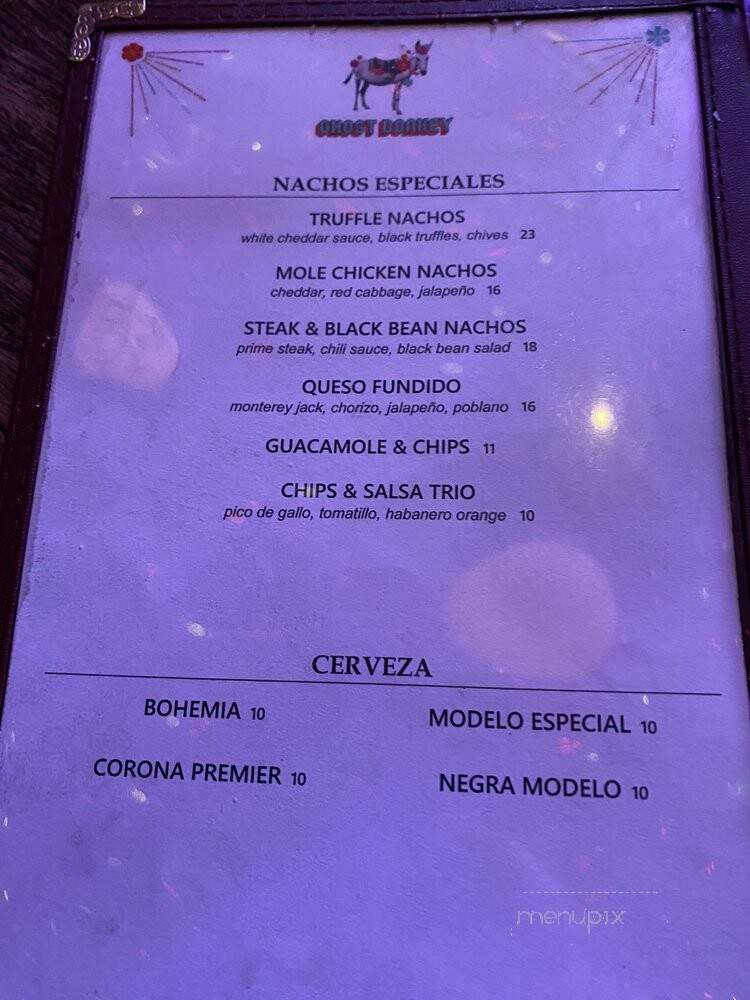 Ghost Donkey - Las Vegas, NV menu_pic