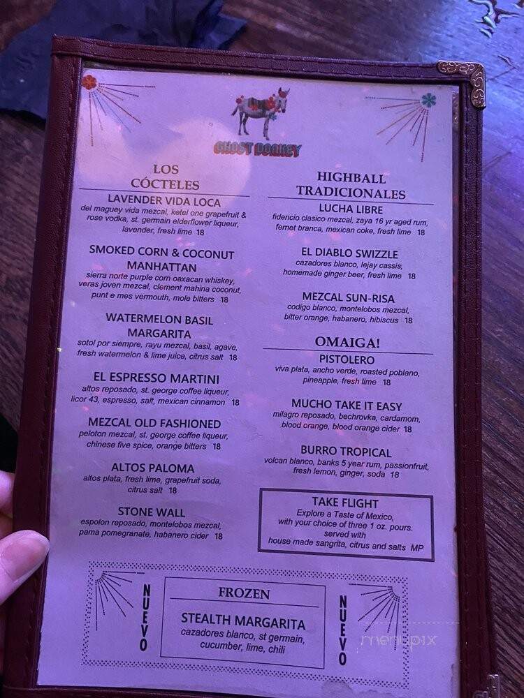 Ghost Donkey - Las Vegas, NV menu_pic