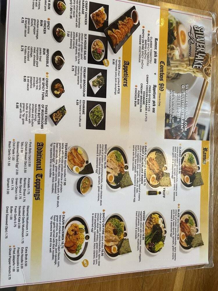 Silverlake Ramen - Santa Monica, CA menu_pic