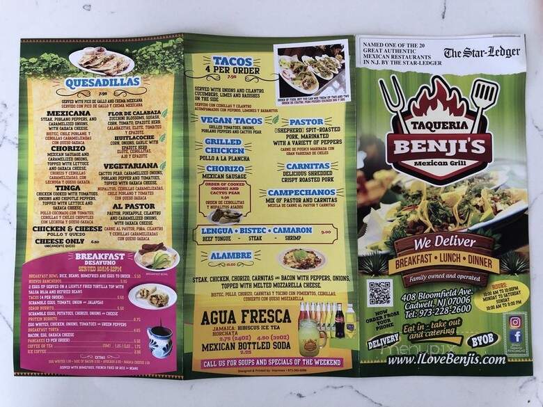 Benji's Taqueria Mexican Grill Caldwell - Caldwell, NJ menu_pic