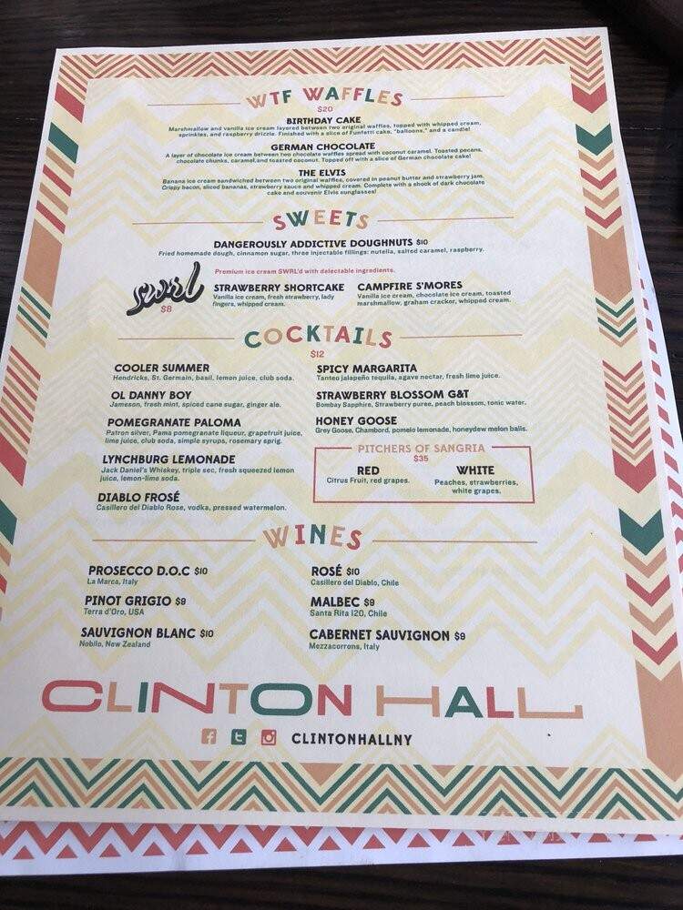 Clinton Hall - Brooklyn, NY menu_pic