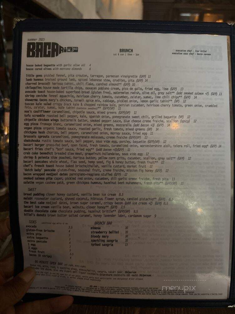 Bacari W 3rd - Los Angeles, CA menu_pic