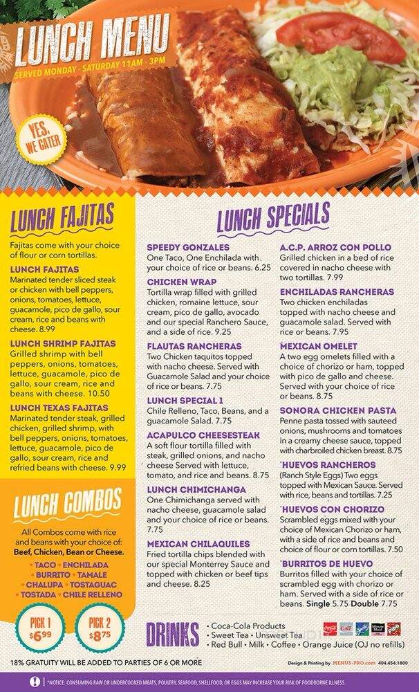 Monterrey Mexican Restaurant - Acworth, GA menu_pic