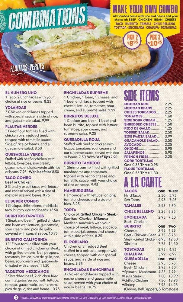 Monterrey Mexican Restaurant - Acworth, GA menu_pic