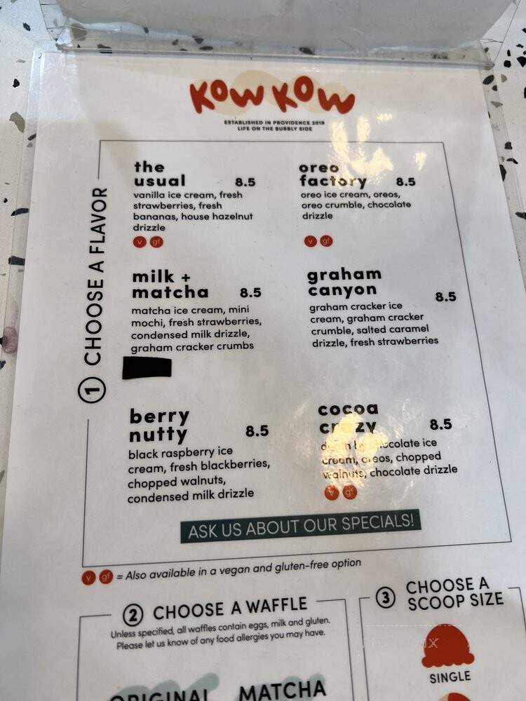 Kow Kow - Providence, RI menu_pic