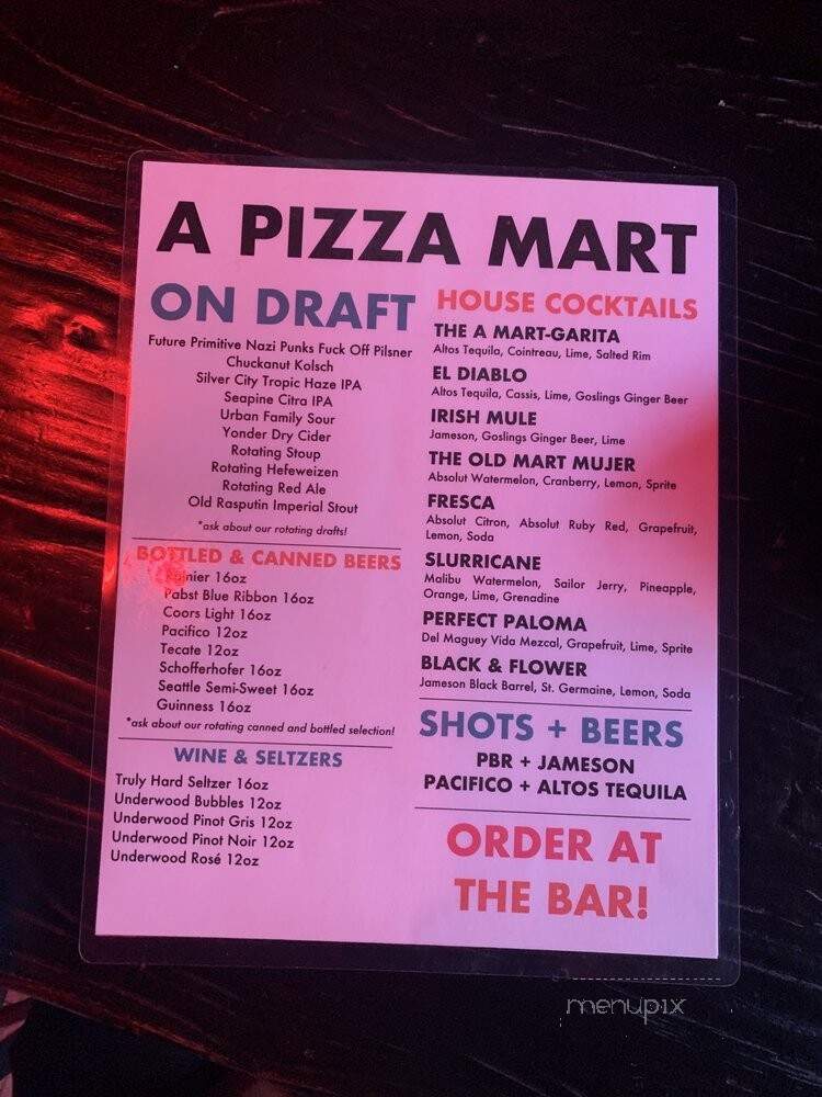 A Pizza Mart - Seattle, WA menu_pic