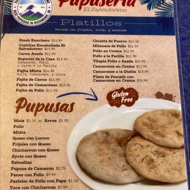 Pupuseria El Salvadoreno - Richmond, VA menu_pic