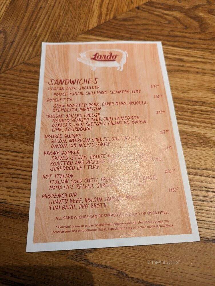 Lardo - Las Vegas, NV menu_pic