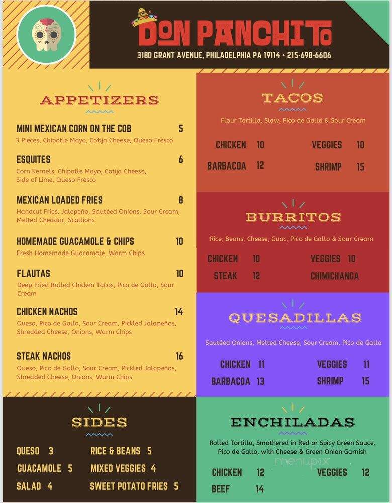 Don Panchito Mexican Grill - Philadelphia, PA menu_pic