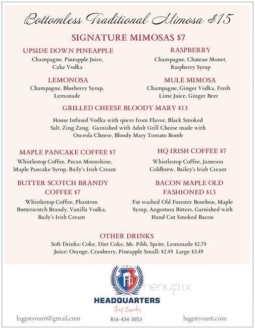 HEADQUARTERS - Lee's Summit, MO menu_pic