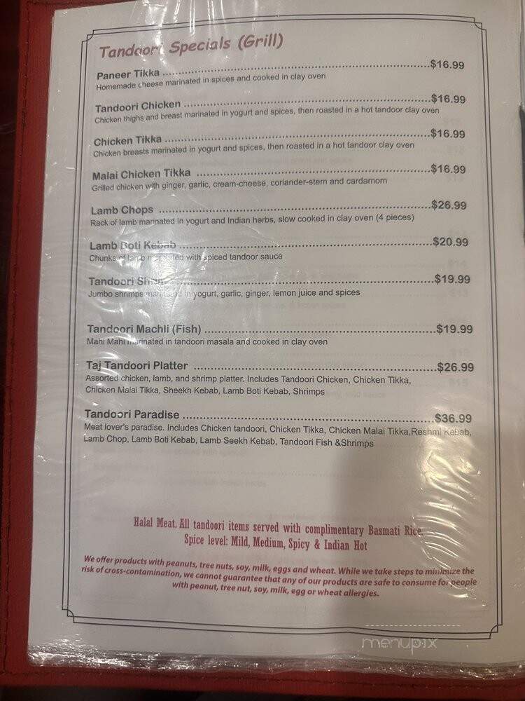 Taj Indian Restaurant and Bar - Port St. Lucie, FL menu_pic