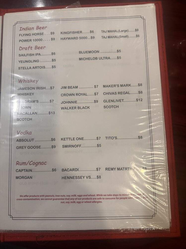 Taj Indian Restaurant and Bar - Port St. Lucie, FL menu_pic