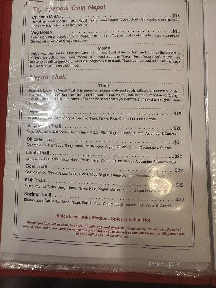 Taj Indian Restaurant and Bar - Port St. Lucie, FL menu_pic