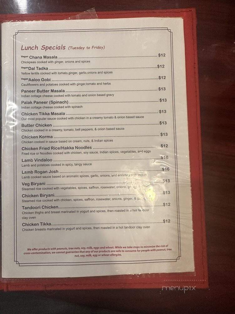 Taj Indian Restaurant and Bar - Port St. Lucie, FL menu_pic