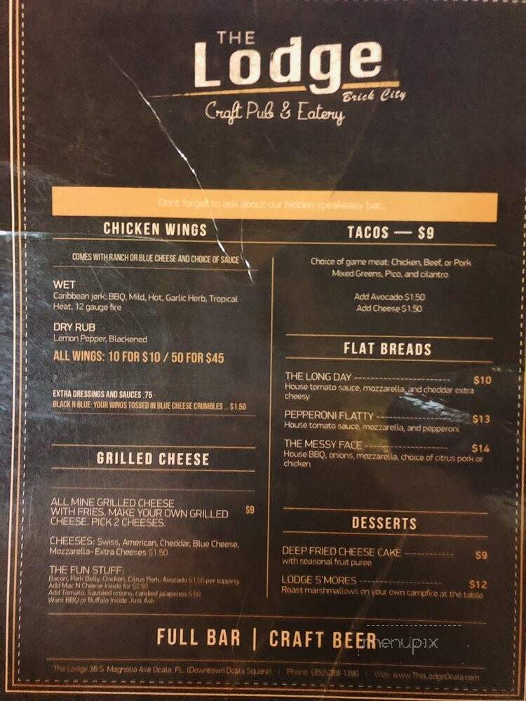 The Lodge - Ocala, FL menu_pic