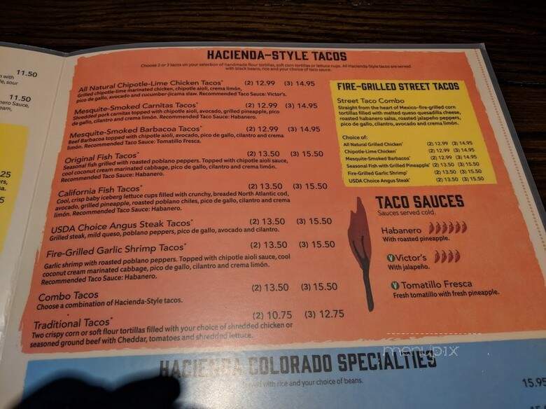 Hacienda Colorado - Denver, CO menu_pic