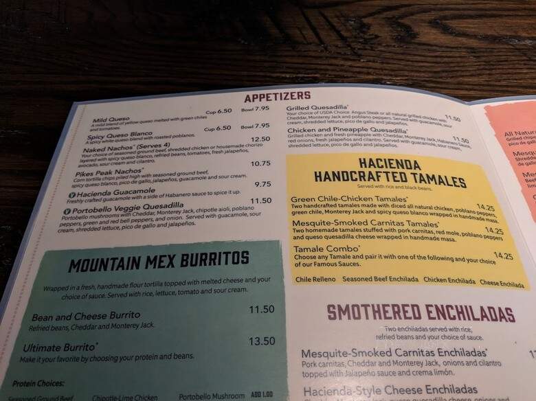 Hacienda Colorado - Denver, CO menu_pic