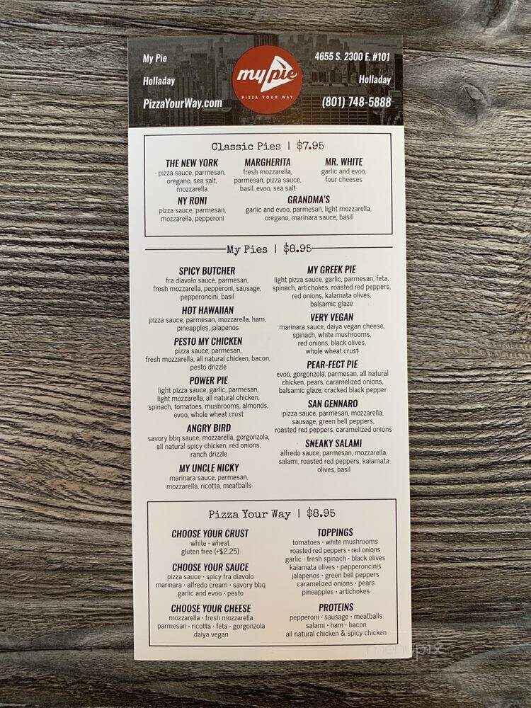 My Pie - Holladay, UT menu_pic