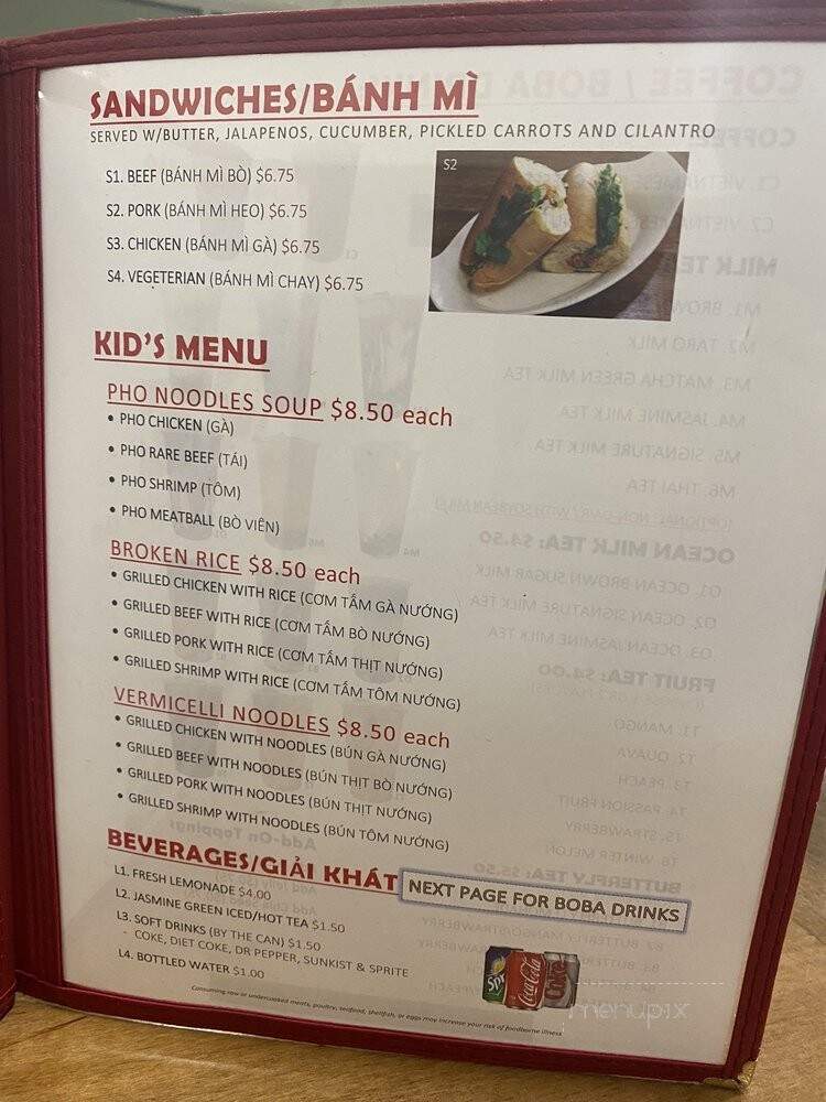 Pho Bowl & Grill - Oceanside, CA menu_pic