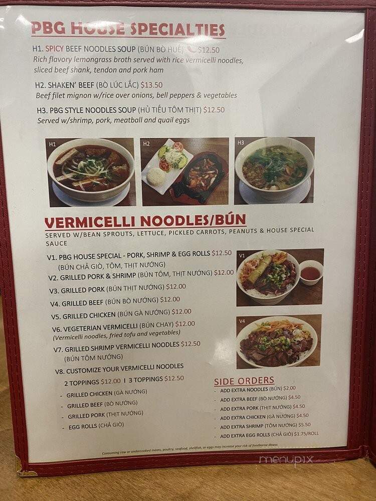 Pho Bowl & Grill - Oceanside, CA menu_pic
