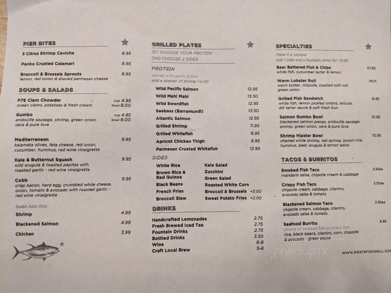 Pier 76 Fish Grill - El Segundo, CA menu_pic