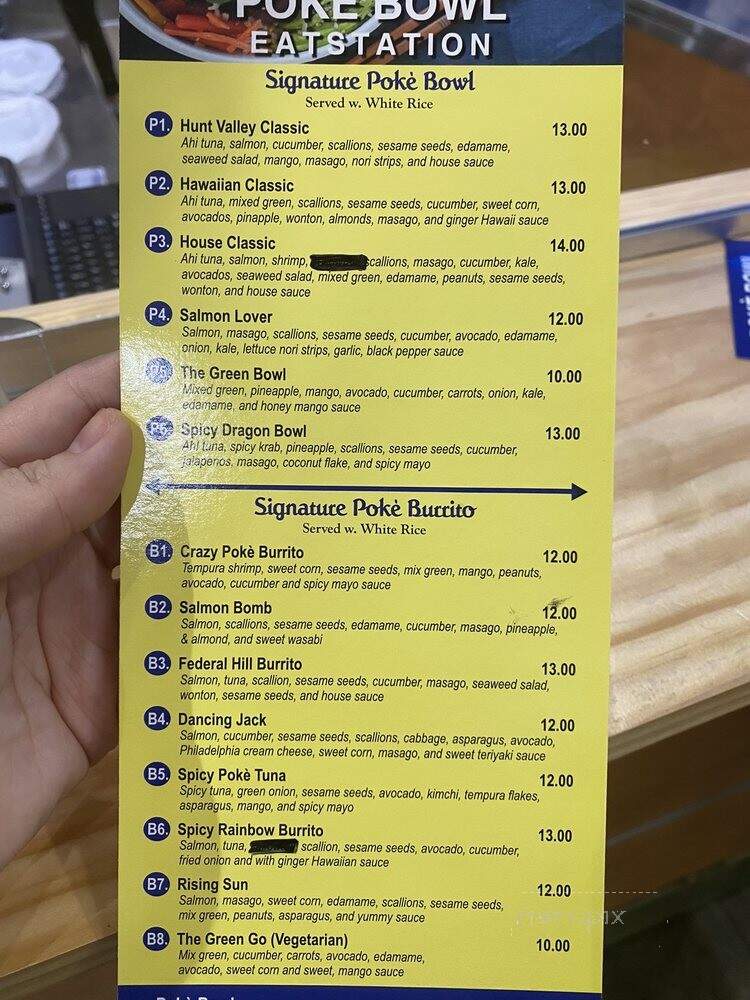 Poke Bowl - Baltimore, MD menu_pic
