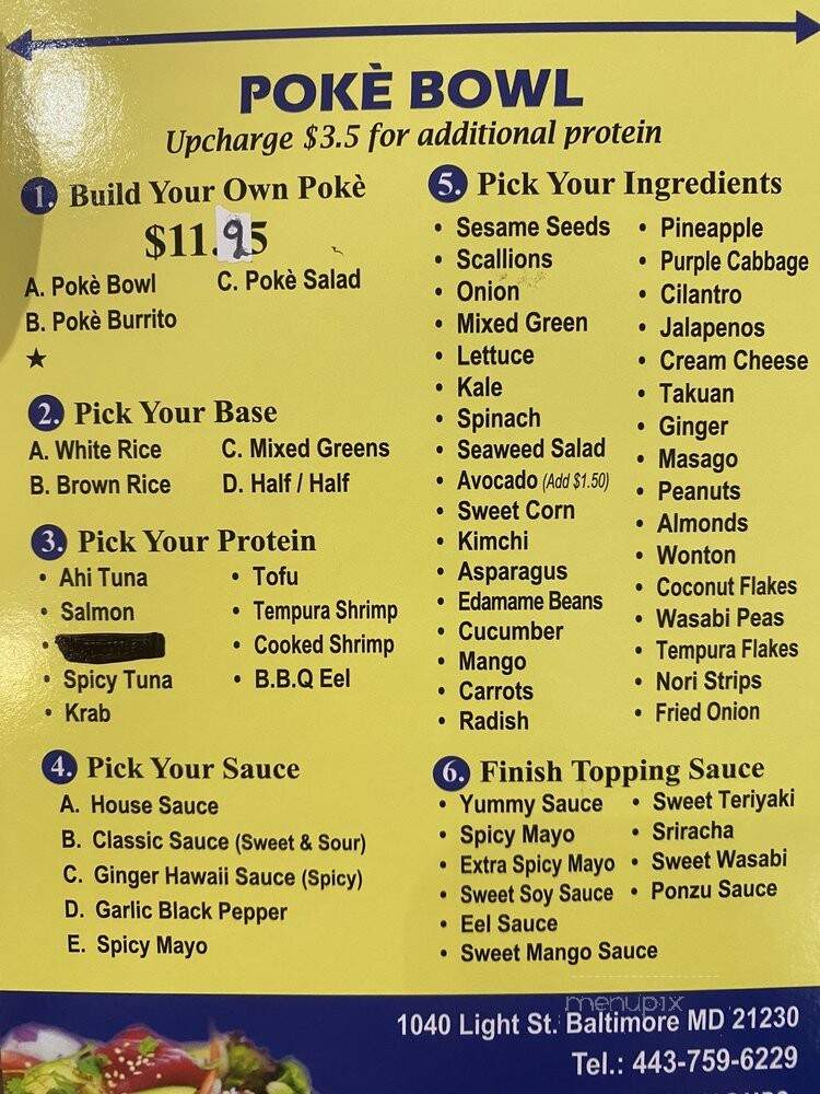 Poke Bowl - Baltimore, MD menu_pic