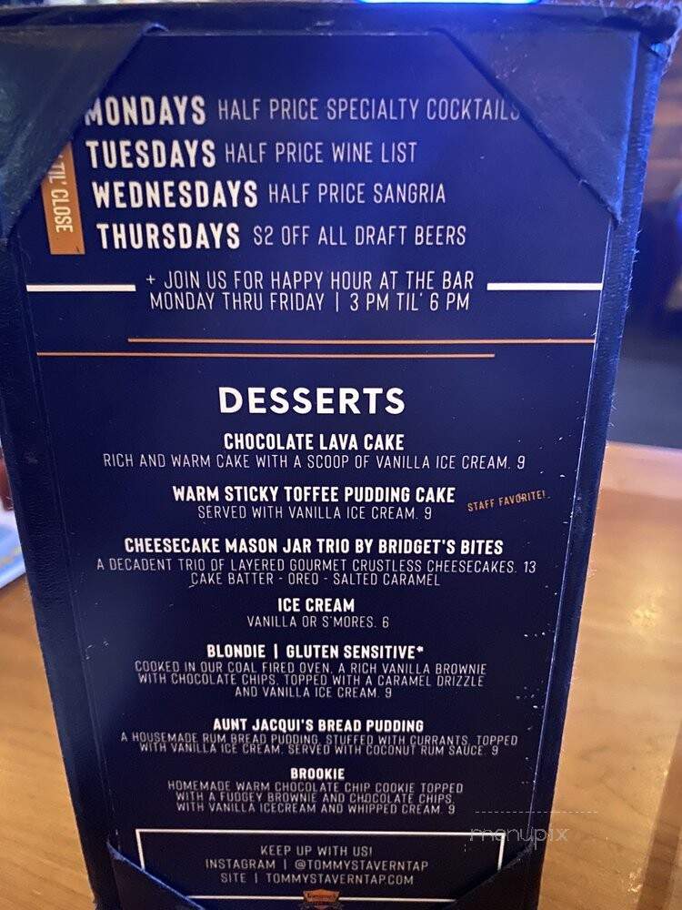 Tommy's Tavern + Tap - Staten Island, NY menu_pic
