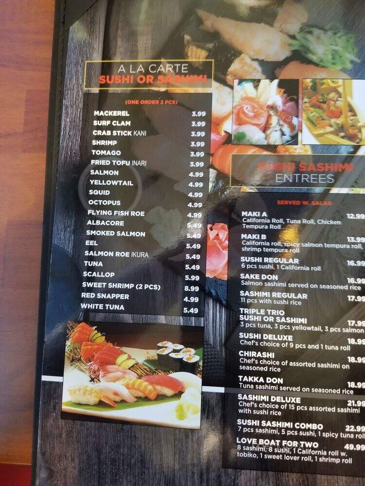 Fuki Steakhouse & sushi - Oshkosh, WI menu_pic