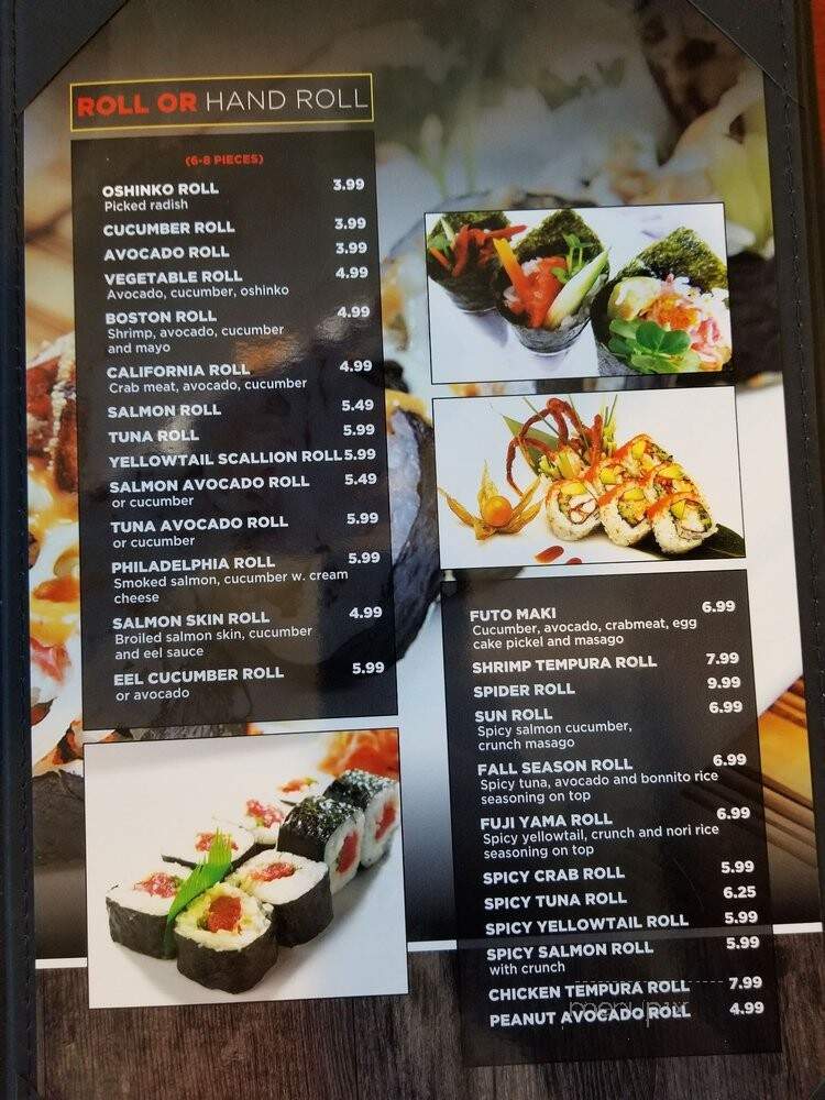 Fuki Steakhouse & sushi - Oshkosh, WI menu_pic
