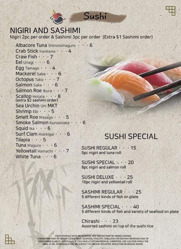 Korea BBQ & Sushi - Brentwood, TN menu_pic