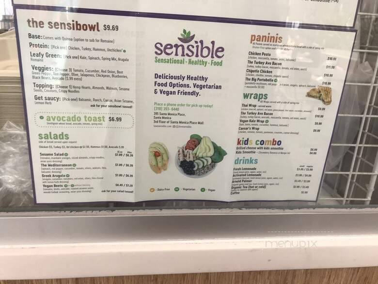 Sensible Sensational Healthy Food - Santa Monica, CA menu_pic