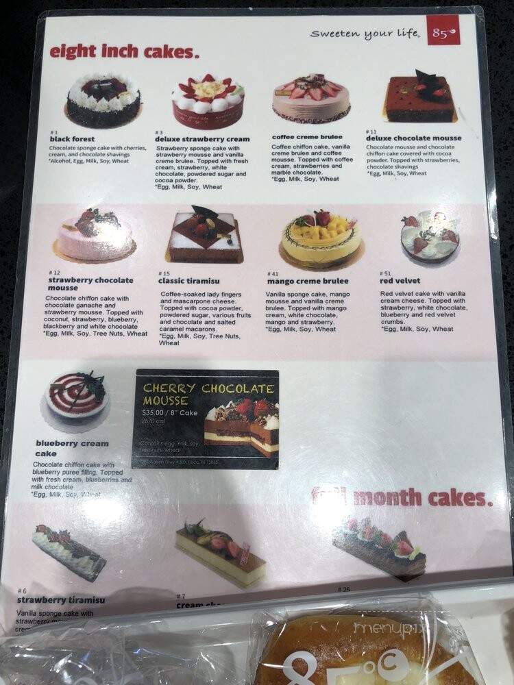 85 Decrees C Bakery Cafe - Frisco, TX menu_pic